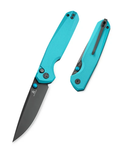 Nóż składany Bestechman Velix Light Blue G10, Grey PVD 14C28N by Ostap Hel (BMK07D)-1 56213