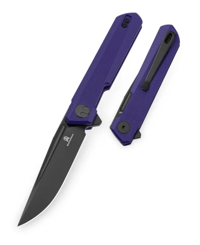 Nóż składany Bestechman Mini Dundee DD Purple G10, Black PVD D2 by Ostap Hel (BMK08D)-1 56222