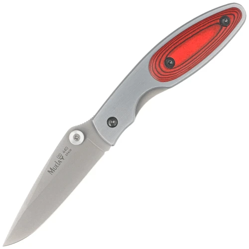Nóż składany Muela KMC-7R Gray Aluminium/Red Pakka Wood, Satin 440C-1 56275