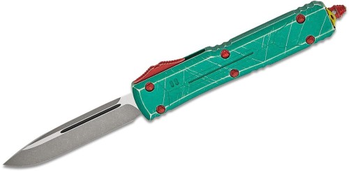 Nóż automatyczny OTF Microtech Ultratech S/E Bounty Hunter Signature Distressed Green Aluminium, Apocalyptic M390 by Tony Marfione (121-10BH)-1 56301