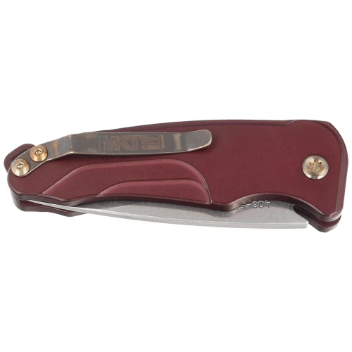Nóż automatyczny Medford Smooth Criminal Auto Red Aluminium, Bronze HW/Clip, Tumbled S45VN by Greg Medford (MKA0394TQ-41AR-T1C1-Q4)-2 56350