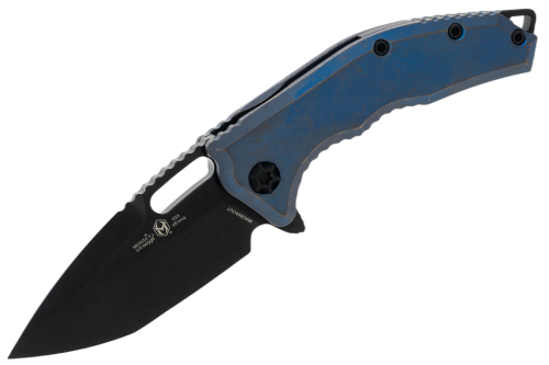 Nóż składany Heretic Medusa Manual T/E Antique Blue Titanium, Black DLC MagnaCut by Tony Marfione Jr. (H009-6A-TIBLU)-1 56351