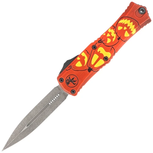 Nóż automatyczny OTF Microtech Hera II Mini D/E Signature Jack-o'-Lantern Aluminium, Satin M390MK by Tony and Sean Marfione (1702M-1HWJLS)-1 56361