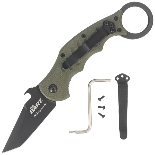 Nóż składany Fox The Dart Karambit OD Green G10, Black Idroglider N690 by Doug Marcaida (FX-597 OD)-1 56364