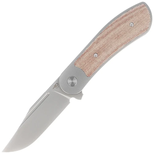 Nóż składany Bestech Vestige GreyTitanium/Natural Micarta, Stonewashed MagnaCut by Justin Lundquist (BT2411B)-1 56367