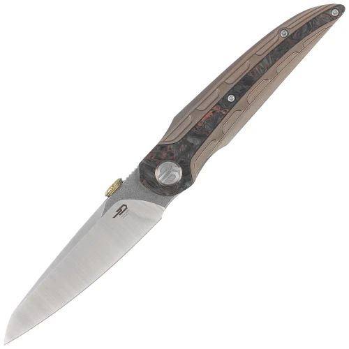 Nóż składany Bestech Prydwen Bronze Titanium/Dark Matter Copper Fat Carbon, Stonewashed/Satin MagnaCut by Kombou (BT2409B)-1 56371