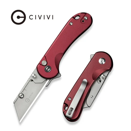 Nóż składany Civivi Elementum Utility Burgundy Aluminium, Stonewashed 6Cr13 (C23039B-5)-1 56515
