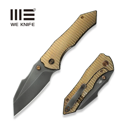 Nóż składany WeKnife High-Fin XL Golden Titanium, Gray Polished CPM 20CV by Gavko Knives (WE24010-3)-1 56537