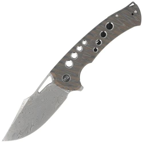 Nóż składany WeKnife Swiftfin Tiger Stripe Titanium, Damasteel Thor (WE23051-DS1)-1 56540