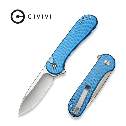 Nóż składany Civivi Button Lock Elementum II Blue Aluminium, Satin Nitro-V (C18062PD-2)-1 56541