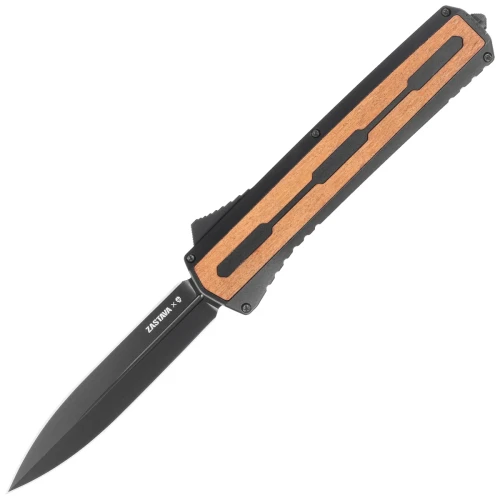 Nóż automatyczny OTF Tekto A7 Zastava S/P Black Aluminium/American Walnut, Black CPM S35VN-1 56569