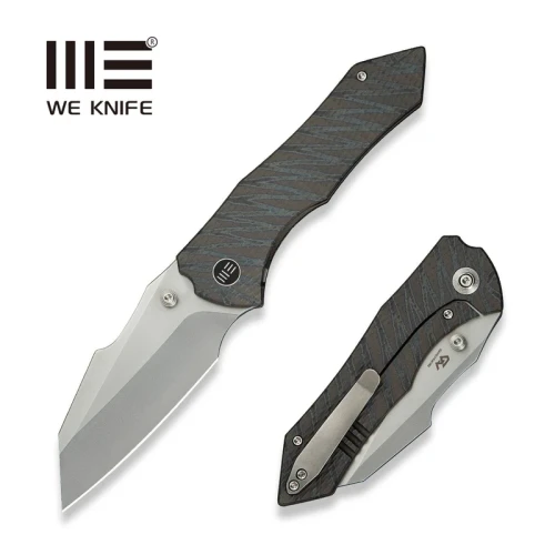 Nóż składany WeKnife High-Fin XL Tiger Stripe Titanium, Polished Bead Blasted CPM 20CV by Gavko Knives (WE24010-4)-1 56603