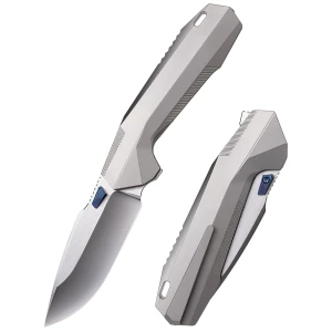 Nóż składany Remette RT-WK1-D Gray Titanium, Manual Satin/ Pearlescent M390