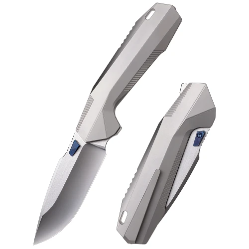 Nóż składany Remette RT-WK1-D Gray Titanium, Manual Satin/ Pearlescent M390-1 56659