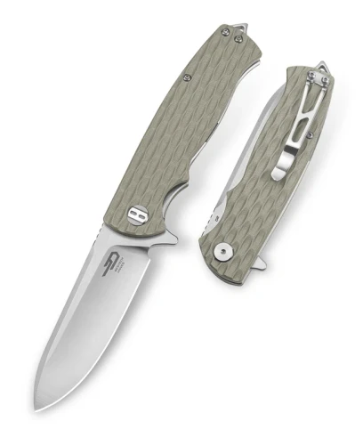 Nóż składany Bestech Grampus Beige G10, Stonewashed/Satin D2 (BG02C)-1 57175
