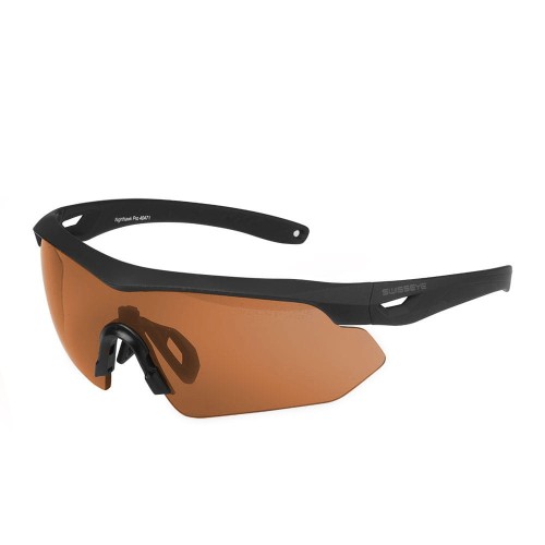 Swiss Eye - Okulary strzeleckie Nighthawk Pro - Laser Lens 532/694/1064 - Czarne - Wizjer Brown - 40472-1 57227