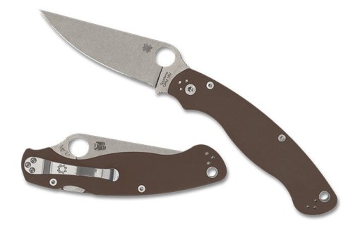 Nóż składany Spyderco Military 2 Sprint Run Brown G10, Satin CPM 15V by Sal i Eric Glesser (C36GPBN15V2)-1 57591