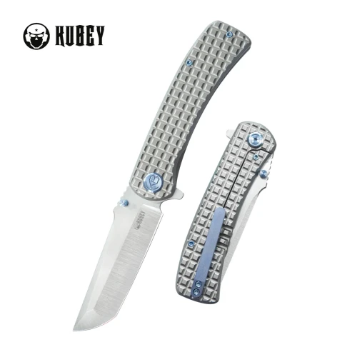 Nóż składany Kubey Interflow Gray Frag Titanium, Satin M390 by James Lowe (KB294A)-1 57722