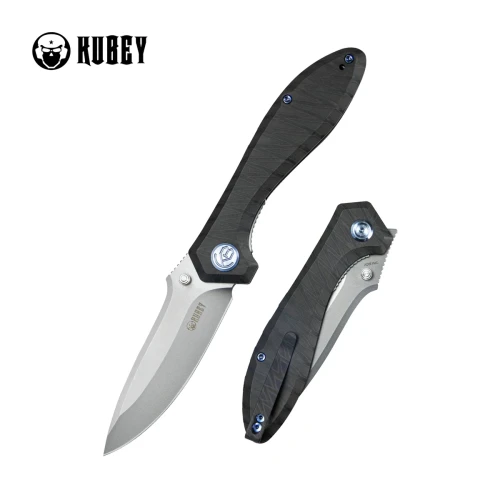 Nóż składany Kubey Ruckus Flamed Titanium, Beadblasted CPM 20CV by Sherif Manganas (KB314P)-1 57726