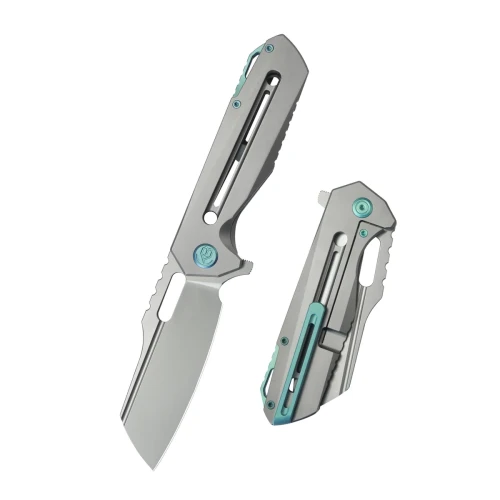 Nóż składany Kubey KB Knives Atlas Gray Titanium, Beadblasted M390 by Jelly Jerry (KB290E)-1 57738
