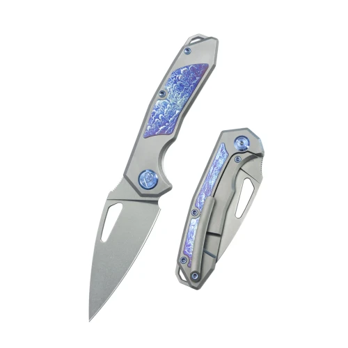 Nóż składany Kubey KB Knives Coeus Gray Titanium/Timascus, Beadblasted CPM S35VN (KB286A)-1 57740