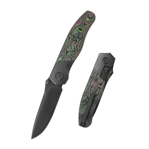 Nóż składany Kubey KB Knives Velvet Snake Black DLC Titanium/Watermelon Sugar CamoCarbon, Black DLC M390 by Bastard Knives (KB266C)-1 57743