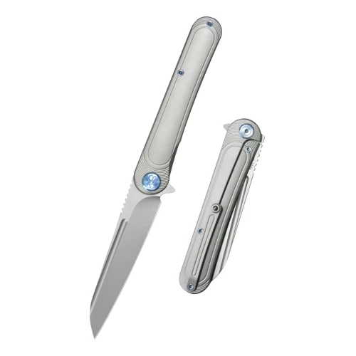 Nóż składany Kubey KB Knives Dandy Grey Titanium, Sandblasted CPM S90V by Maksym Tkachuk (KB247J)-1 57747