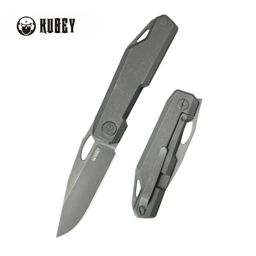 Nóż składany Kubey Verijero Darkblasted Titanium, Darkwashed 14C28N by George Ovchinnikov (KB340E)-1 57757