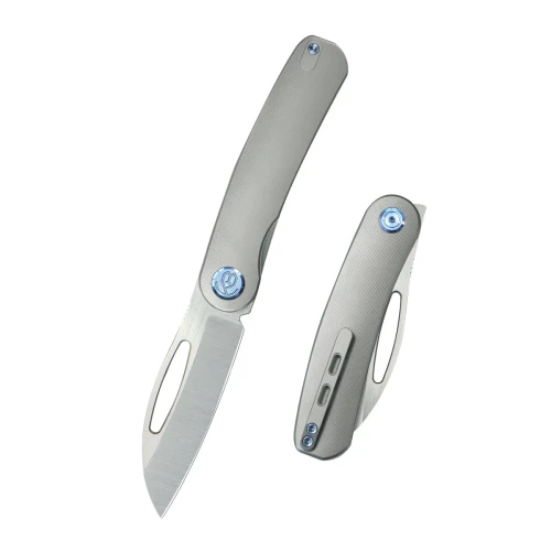 Nóż składany Kubey KB Knives Decimal Gray Titanium, Satin M390 by Mark Perez (KB354A)-1 57762