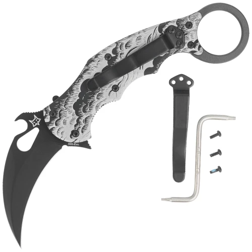 Nóż składany Fox The Storm Karambit Black Aluminium, Black N690Co (FX-599 ALB-2)-1 57845