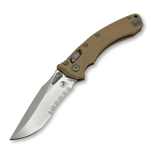 Nóż składany Microtech Amphibian Ram-Lok S/E Fluted Tan G-10, Stonewashed P/S M390MK by Tony Marfione (137RL-11FLGTTA)-1 57880
