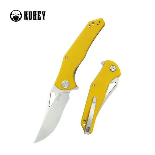 Nóż składany Kubey Phemius Yellow G10, Sandblasted 14C28N (KU149G)-1 57890