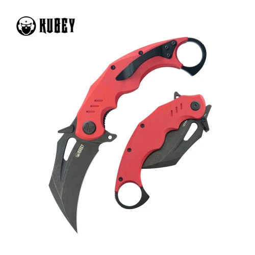 Nóż składany Kubey Wrath Red G10, Blackwashed 14C26N by MUZI Design (KU261H)-1 57904