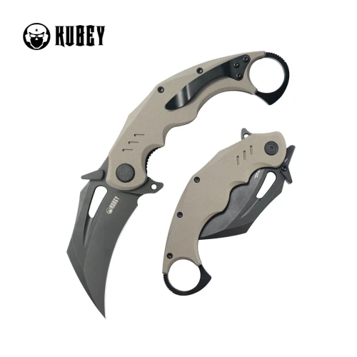 Nóż składany Kubey Wrath Tan G10, Blackwashed 14C26N by MUZI Design (KU261G)-1 57905