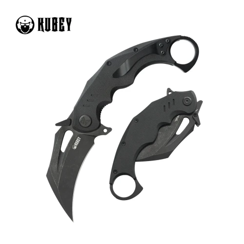 Nóż składany Kubey Wrath Black G10, Blackwashed by MUZI Design (KU261E)-1 57907