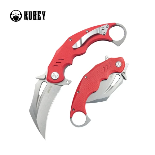 Nóż składany Kubey Wrath Red G10, Beadblasted 14C26N by MUZI Design (KU261D)-1 57908