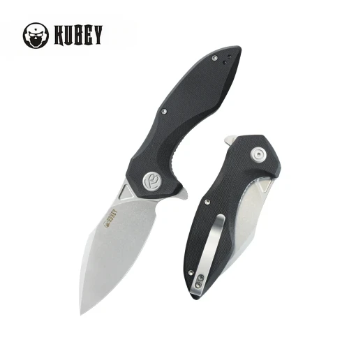 Nóż składany Kubey Nobel Black G10, Beadblasted 14C26N (KU236K)-1 57918