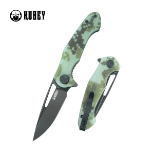 Nóż składany Kubey Dugu Camo G10, Blackwashed 14C28N (KU210L)