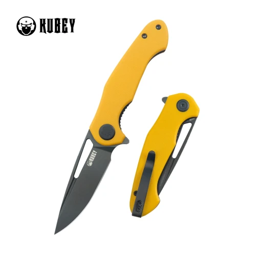 Nóż składany Kubey Dugu Yellow G10, Blackwashed 14C28N (KU210J)-1 57921
