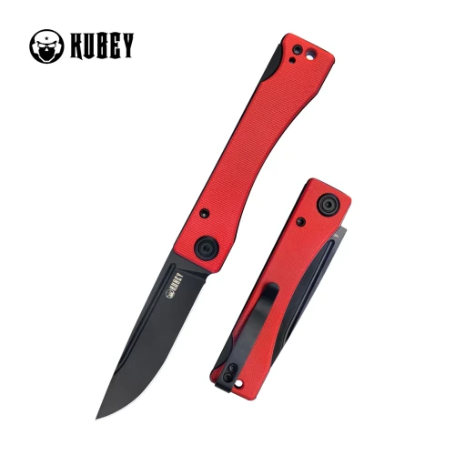Nóż składany Kubey Akino Red G10, Blackwashed 14C28N by Tiguass (KU2102C)-1 57931