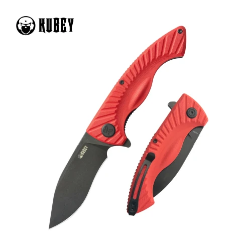 Nóż składany Kubey Timberwolf Red G10, Blackwashed 14C28N (KU208I)-1 57935
