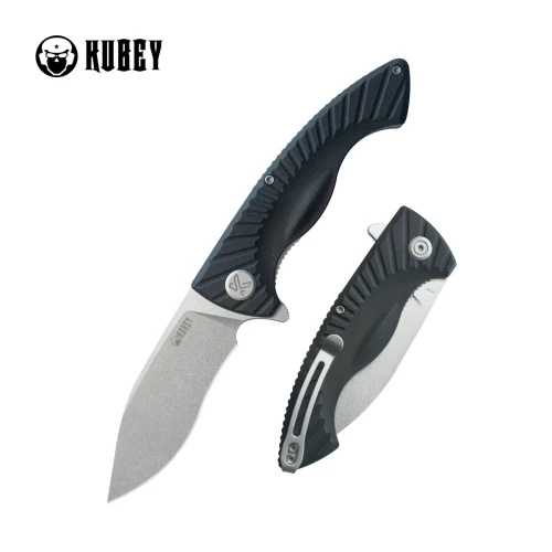 Nóż składany Kubey Timberwolf Black G10, Stonewashed 14C28N (KU208D)-1 57940