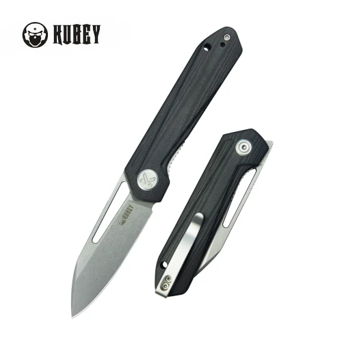 Nóż składany Kubey Royal Black G10, Stonewashed 14C28N by Colin Maisonpierre (KU321P)-1 57959