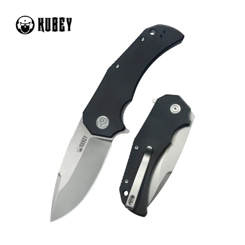 Nóż składany Kubey Bravo One Drop Point Black G10, Beadblasted AUS-10 by Mikkel Willumsen (KU319H)-1 57960