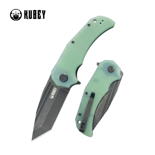 Nóż składany Kubey Bravo One Tanto Jade G10, Blackwashed AUS-10 by Mikkel Willumsen (KU318G)-1 57961