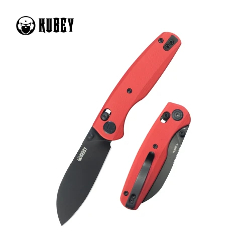 Nóż składany Kubey Breeze Red G10, Blackwashed 14C26N by Caleb Waldman (KU288F)-1 57973