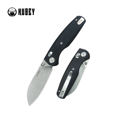 Nóż składany Kubey Breeze Black G10, Stonewashed 14C26N by Caleb Waldman (KU288A)-1 57977