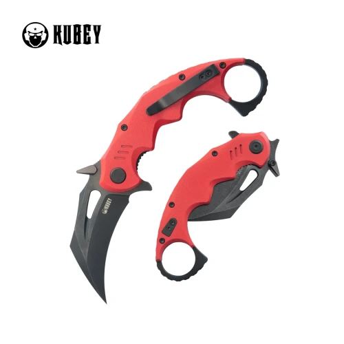 Nóż składany Kubey Mini Wrath Red G10, Blackwashed 14C26N by MUZI Design (KU262H)-1 57980
