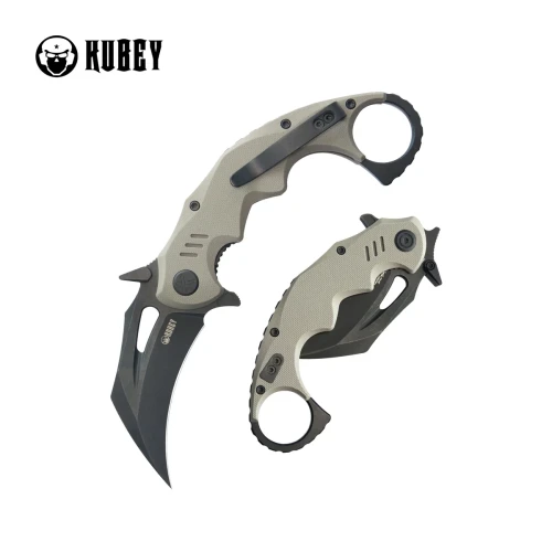 Nóż składany Kubey Mini Wrath Tan G10, Blackwashed 14C26N by MUZI Design (KU262G)-1 57981