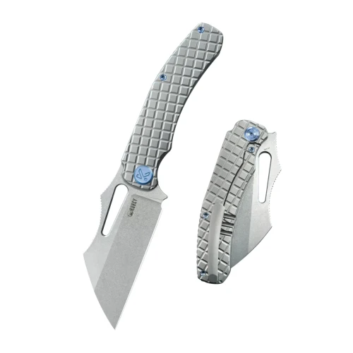 Nóż składany Kubey Sylow Gray Titanium, Stonewashed 14C28N by James Lowe (KU260A)-1 57988